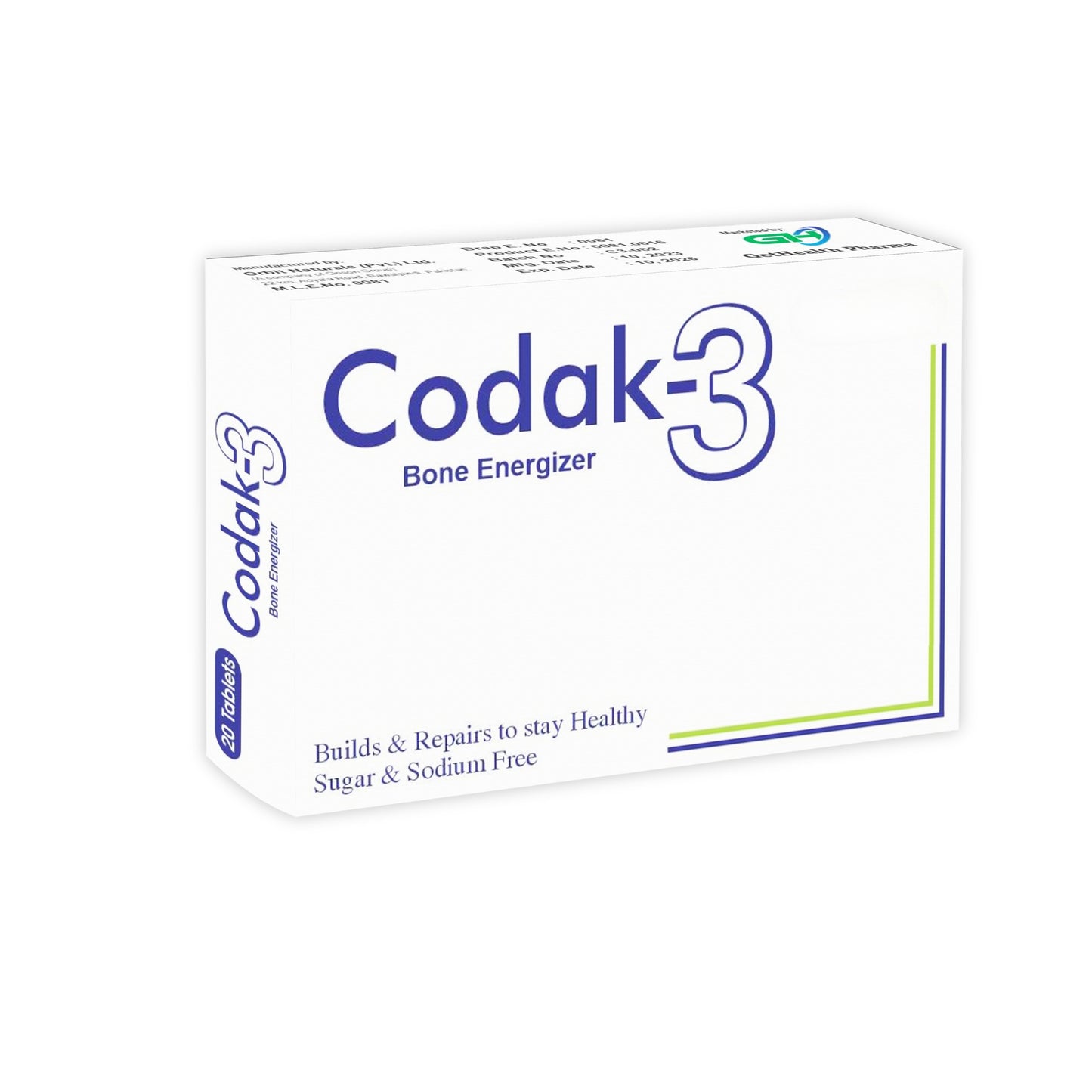 Codak-3 Tablet – Calcium Supplement Bundle (2 Packs, 10% Off)