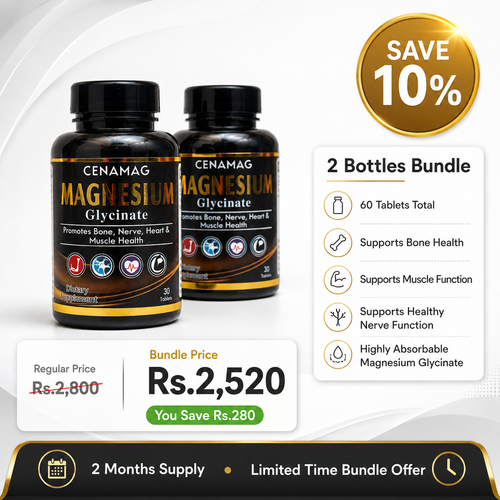 CENAMAG Magnesium Glycinate 500mg – Bundle (2 Packs, 10% Off)