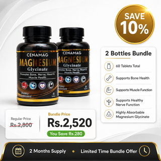 CENAMAG Magnesium Glycinate 500mg – Bundle (2 Packs, 10% Off)