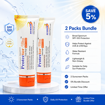 Protector Ultra SPF-100 Sunscreen – Bundle (2 Packs, 5% Off)